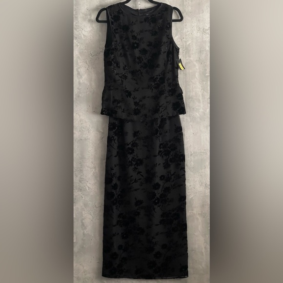 NWT's Kasper & Company ASL Silk Burnout Floral  2 Pc Blouse Skirt Maxi Gown Sz 6 - Picture 11 of 11